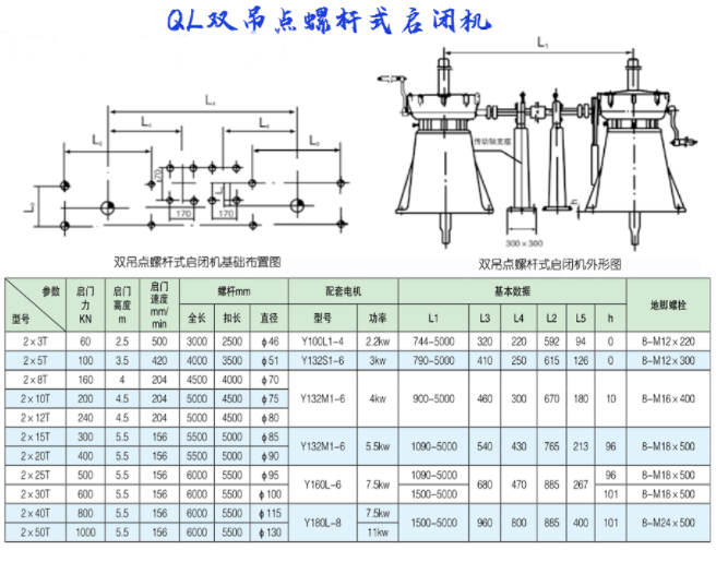 QL雙吊點(diǎn)螺桿式啟閉機